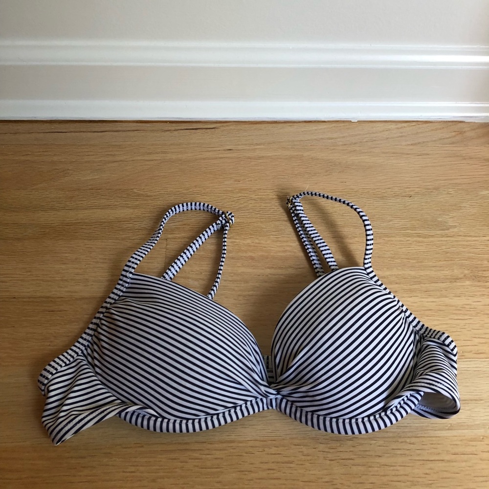 Striped Xhilaration Push-Up Bikini Top